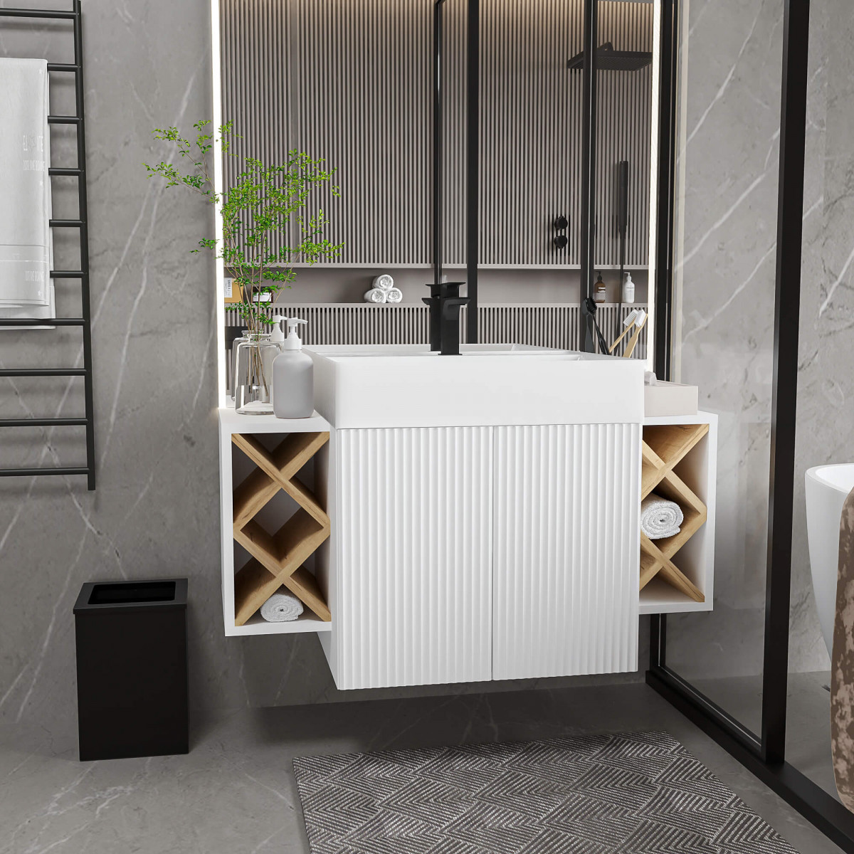 Kúpeľňová skrinka Amalfi Deluxe — umývadlo v cene