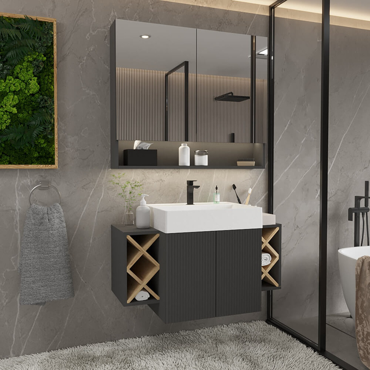 Kúpeľňová zostava Amalfi Deluxe Plus — umývadlo v cene