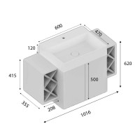 Kúpeľňová skrinka Amalfi — umývadlo v cene