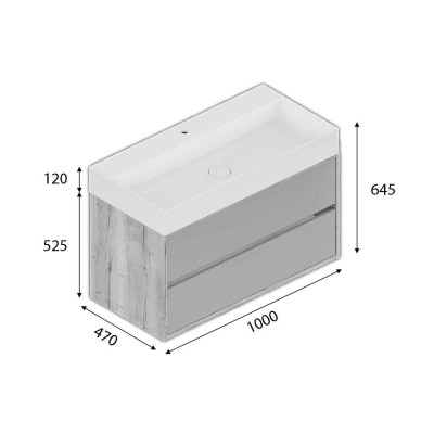 Kúpeľňová skrinka Ravello Deluxe — umývadlo v cene
